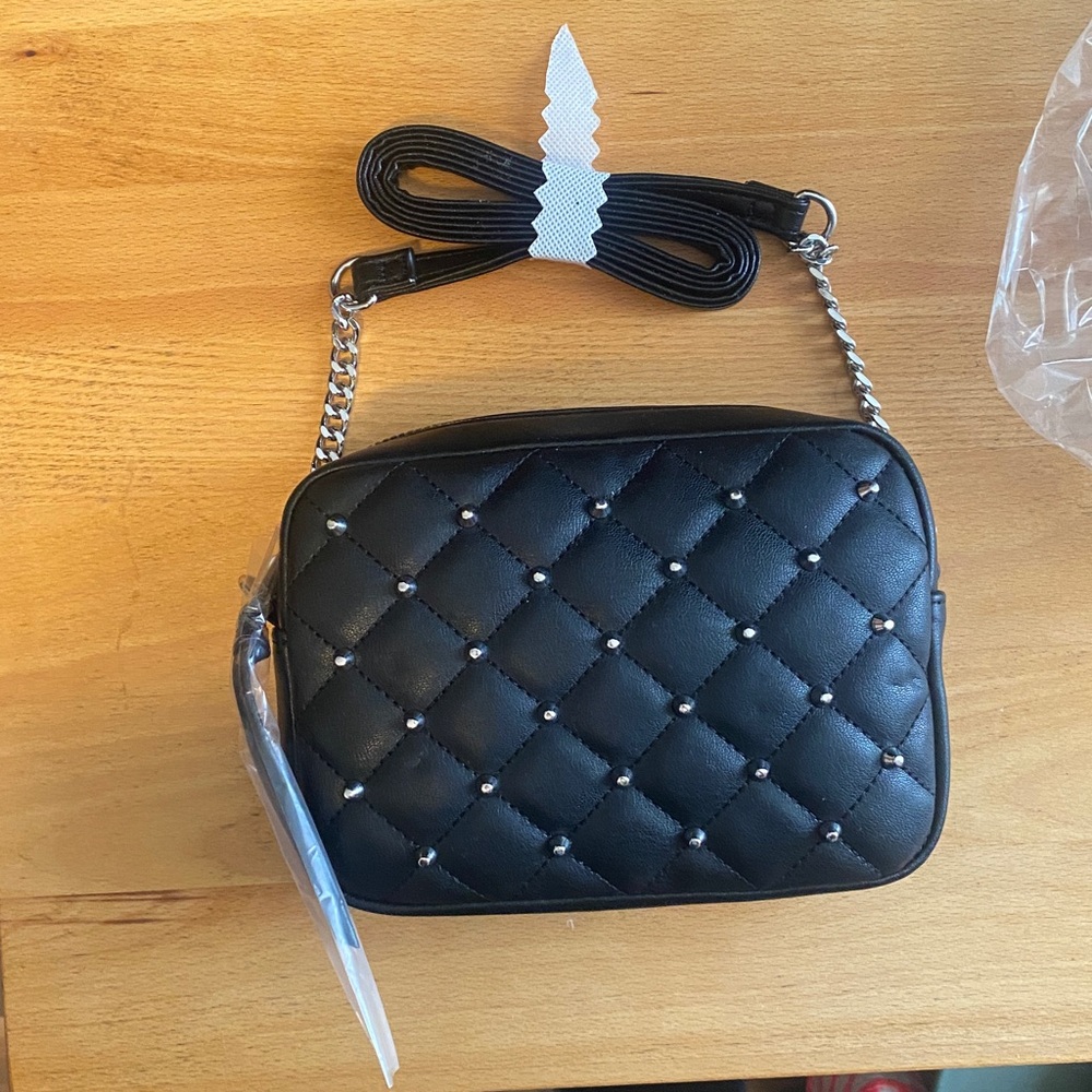 Rebecca Minkoff Black Quilted Crossbody Bag with Chain Strap New with tags